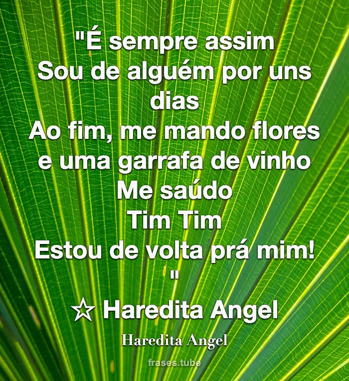 Estou sempre aberta a críticas, Haredita Angel - Pensador